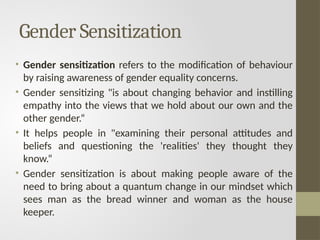 Comprehensive Gender Sensitization and Equality Awareness Program | PPTX