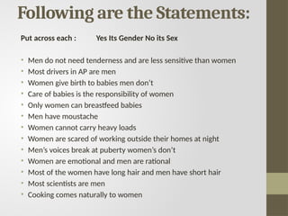 Comprehensive Gender Sensitization and Equality Awareness Program | PPTX
