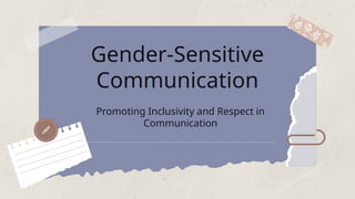 GENDER SENSITIVE COMMUNICATION REPORT IN lac | PPTX