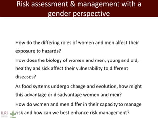 Gender-sensitive participatory risk assessment for food safety