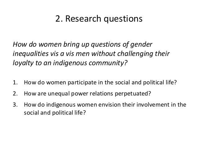 Question gender inequality