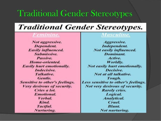 Women Gender Types And Stereotypes Of Women