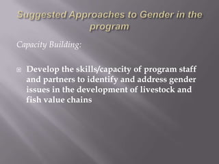 Achieving proof of scale for food security and poverty reduction: Gender in the livestock and fish research program