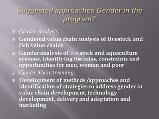 Achieving proof of scale for food security and poverty reduction: Gender in the livestock and fish research program