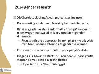 Gender research update and ways forward: Egypt and Bangladesh