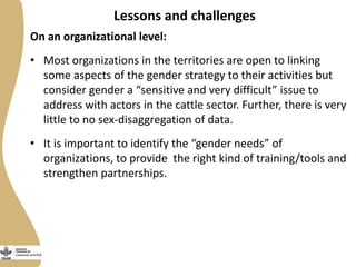 Gender in the dual purpose cattle value chain Nicaragua