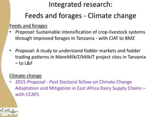 Progress on gender research in the Tanzania value chain in 2014 and 2015