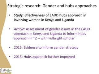 Progress on gender research in the Tanzania value chain in 2014 and 2015
