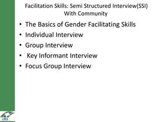 Progress in gender mainstreaming in LIVES