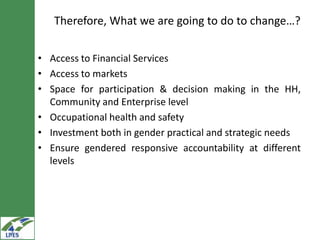 Gender in value chain analysis: Macro, meso and micro levels