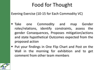 Gender in value chain analysis: Macro, meso and micro levels