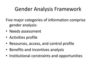Introduction to gender analytical tools in the agricultural sector and tips on data collection and analytical skills