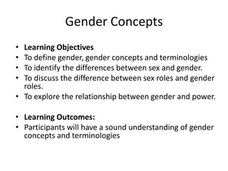 Introduction To Gender Concepts