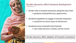 Gender considerations in livestock and animal health