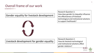 Gender considerations in livestock and animal health