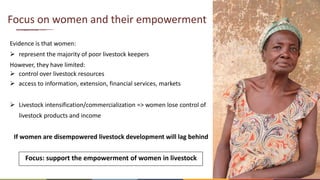 Gender considerations in livestock and animal health