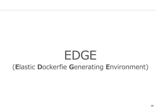 20
EDGE
(Elastic Dockerfie Generating Environment)
 