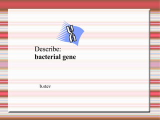 Describe: bacterial gene b.stev 