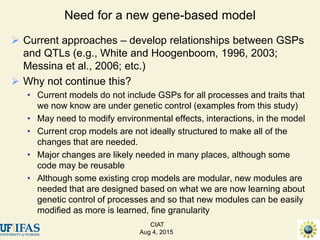 Advances in gene-based crop modeling