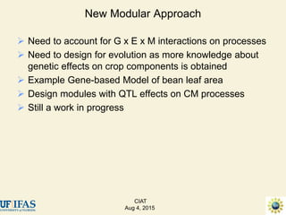 Advances in gene-based crop modeling