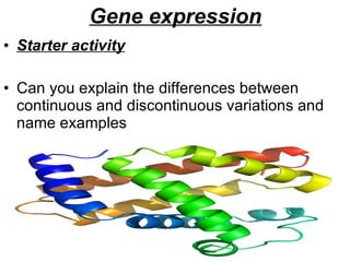 Gene expression ,[object Object],[object Object]