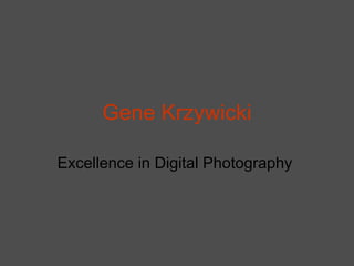 Gene Krzywicki Excellence in Digital Photography  