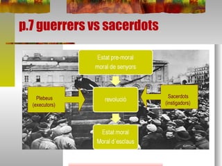 p.7 guerrers vs sacerdots Sacerdots (instigadors) Plebeus (executors) 
