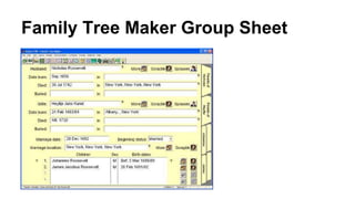 Family Tree Maker Group Sheet
 