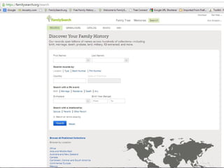 Public Record Sources
FamilySearch.org
–

Historical Records – Many online

 