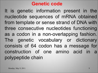 Gene and genetic code | PPT