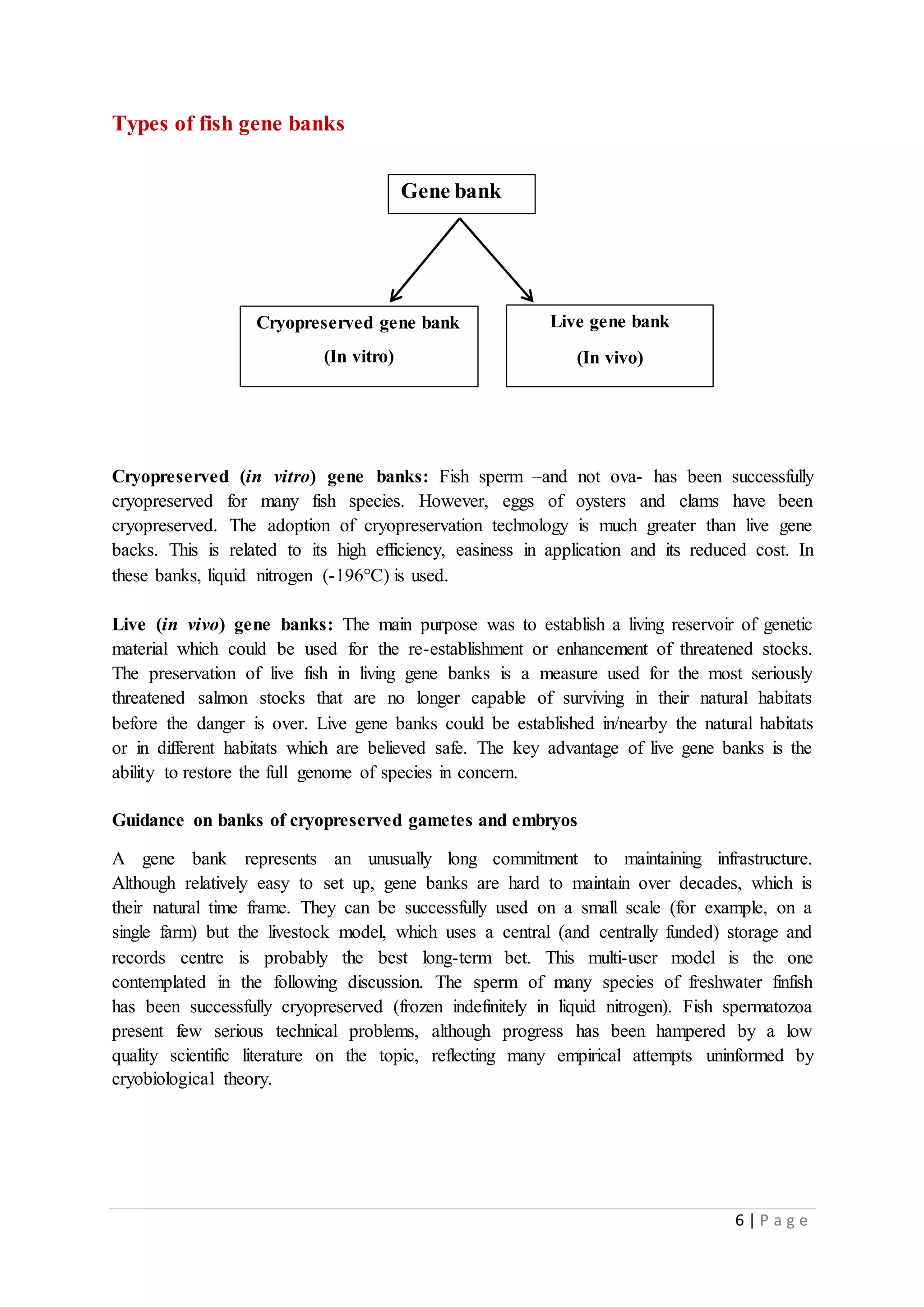 gene banking in fisheries | DOCX