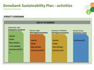 ICRISAT Global Planning Meeting 2019:   Genebank Sustainability Plan In action (2018 –2021) by Vania Azevedo