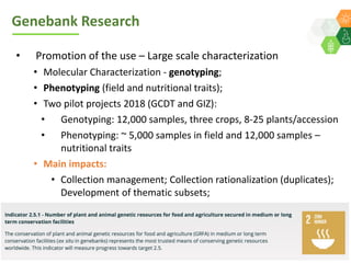 ICRISAT Global Planning Meeting 2019:   Genebank Sustainability Plan In action (2018 –2021) by Vania Azevedo