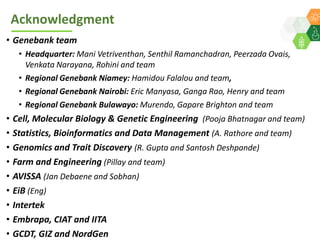 ICRISAT Global Planning Meeting 2019:   Genebank Sustainability Plan In action (2018 –2021) by Vania Azevedo