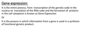 Gene control and function | PPTX