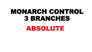 MONARCH CONTROL
3 BRANCHES
ABSOLUTE
 