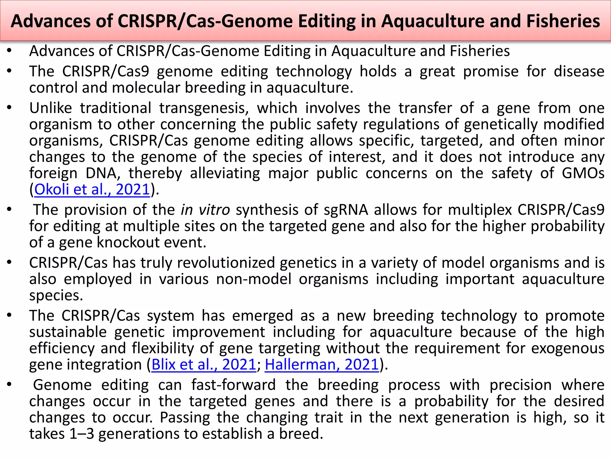 Gene Editing of Fishes and its Applications in Aquatic Medicine by B.pptx