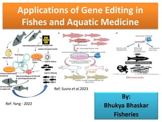 Applications of Gene Editing in
Fishes and Aquatic Medicine
By:
Bhukya Bhaskar
Fisheries
Ref: Yang - 2022
Ref: Suvra et al.2023
 