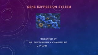 GENE EXPRESSION SYSTEM
PRESENTED BY:
MR. SHIVSHANKAR K CHANDAPURE
M PHARM
 
