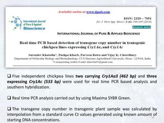 Gene Expression Analysis by Real Time PCR | PPTX