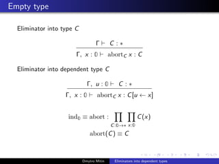 Dependent Type Eliminators into dependent types | PDF