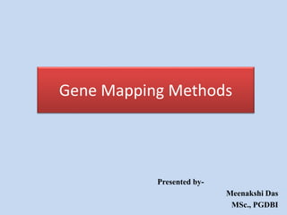 Gene Mapping Methods
Presented by-
Meenakshi Das
MSc., PGDBI
 
