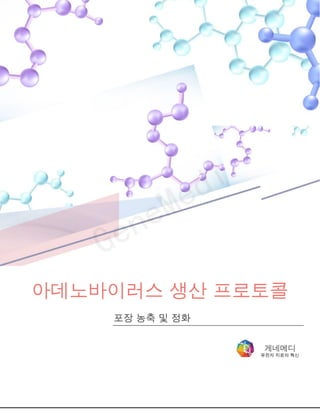 아데노바이러스 생산 프로토콜
포장 농축 및 정화
게네메디
유전자 치료의 혁신
 