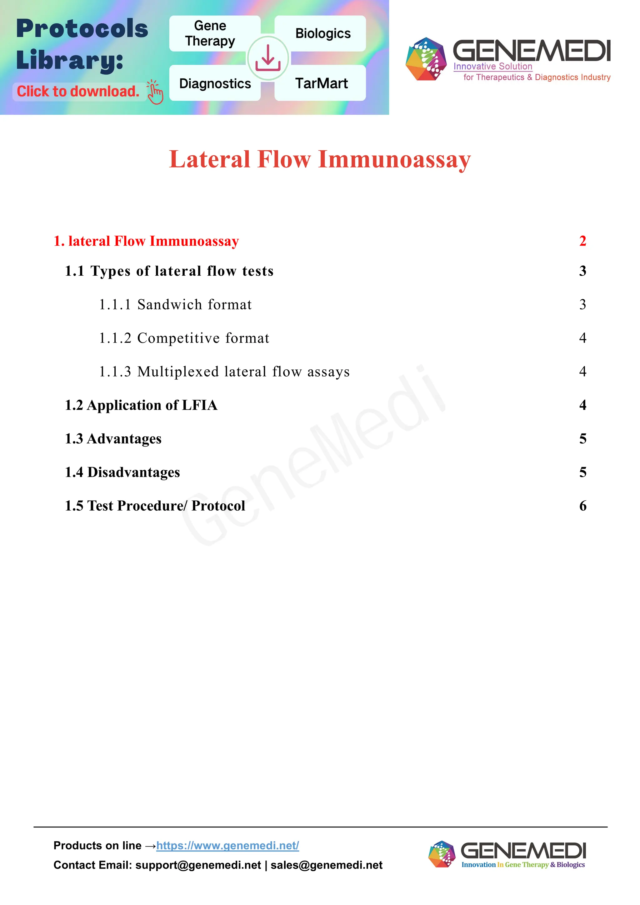 GeneMediLateral Flow Immunoassay PDF