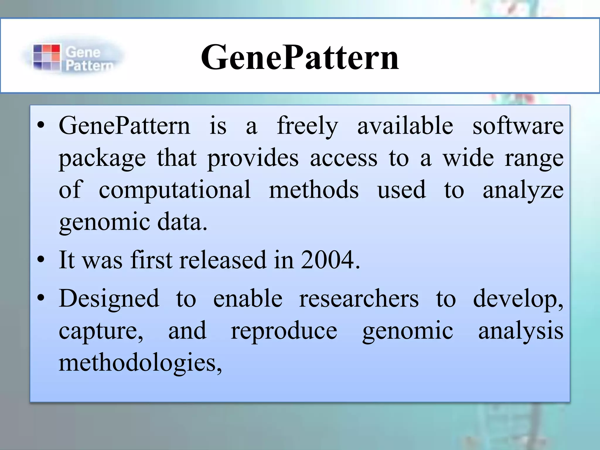 Gene pattern tool working | PPTX