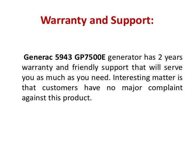 Generac Generator Warranty