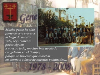 Mucha gente ha sido  parte de este crecer a  lo largo de nuestra  vida, seguramente  pocos siguen a nuestro lado, muchos han quedado  congelados en el tiempo, porque se tuvieron que marchar en contra o a favor de nuestras voluntades... 