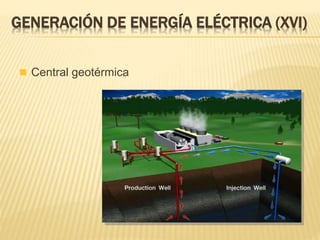  Central geotérmica
GENERACIÓN DE ENERGÍA ELÉCTRICA (XVI)
 
