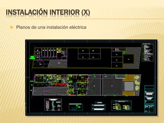 INSTALACIÓN INTERIOR (X)
 Planos de una instalación eléctrica
 