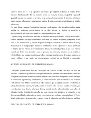Generacion de derechos humanos en la constitución ecuatoriana | PDF